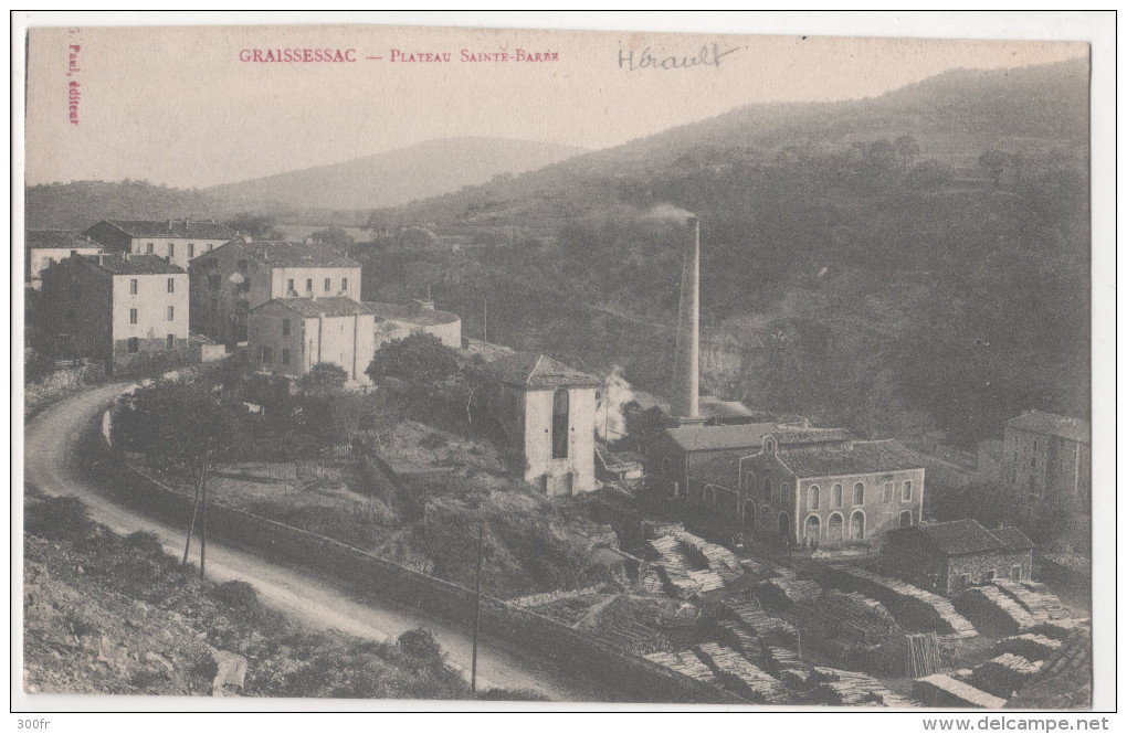 CP GRAISSESSAC PLATEAU SAINTE BARBE  (34 HERAULT) Animée MINE USINE - Autres & Non Classés