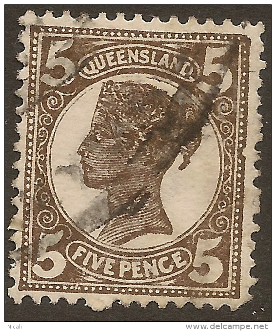 QUEENSLAND 1907 5d Sepia QV SG 295a U #QY175 - Gebraucht