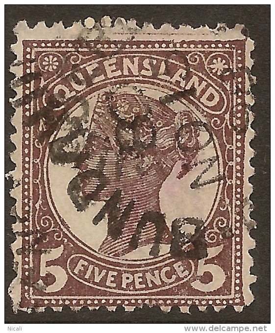 QUEENSLAND 1895 5d Purple QV SG 215 U #QY138 - Oblitérés