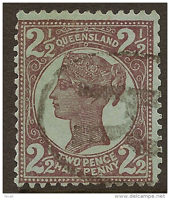 QUEENSLAND 1897 2 1/2d Purple QV SG 237 U #QY151 - Used Stamps