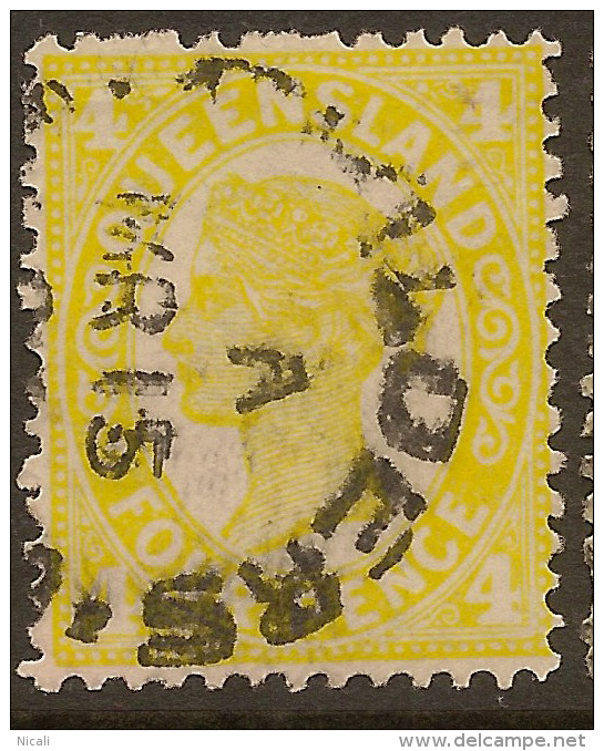 QUEENSLAND 1897 4d Yellow QV SG 244 U #QY153 - Oblitérés