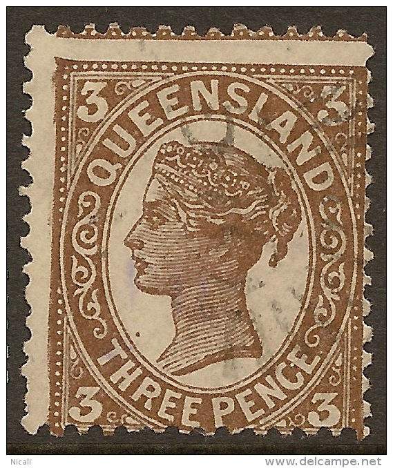 QUEENSLAND 1897 3d Brown QV SG 240 U #QY152 - Oblitérés