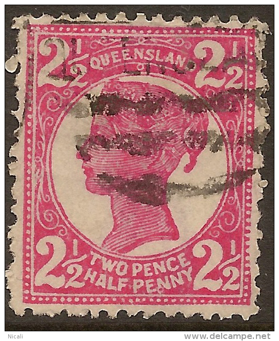 QUEENSLAND 1897 2 1/2d Rose QV SG 236 U #QY148 - Used Stamps