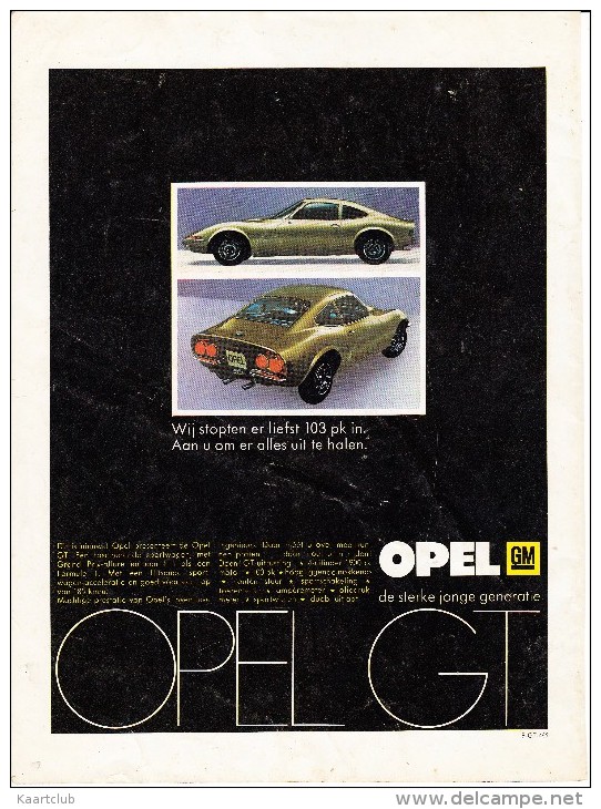 OPEL GM - OPEL GT - 'De Sterke Jonge Generatie'  & Good Year G800 Radiaalband - Auto's