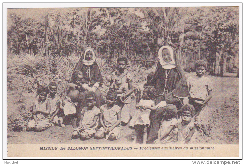 Mission Des Salomon Septentrionales - Précieuses Auxilliaires Du Missionnaire, Les Soeurs Avec Les Petits &amp; Des Fill - Solomoneilanden