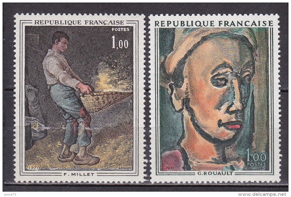 N° 1672 Et 1673 Oeuvres D´Art:" Le Vanneur" De Millet "Songe Creux"  De Rouault: Timbres Neuf - Nuovi