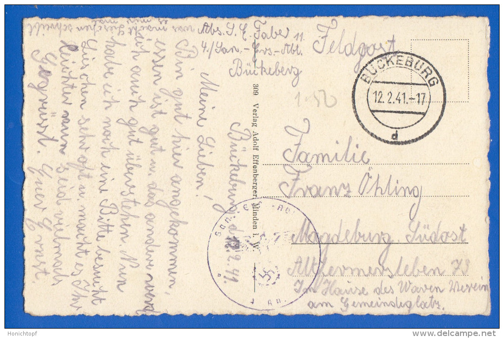 Deutschland; Bückeburg; Schloss; Feldpost 1941 - Bueckeburg