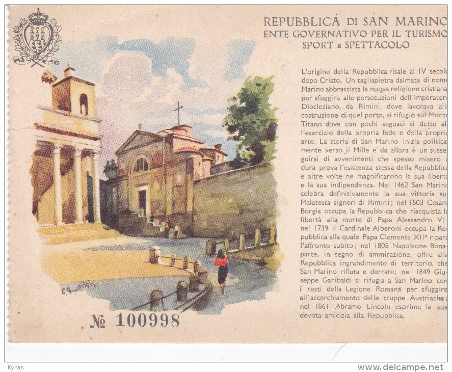 CPSM 10 X 15 . Repubblica Di SAN MARINO (Ente Governativo Per Il Turismo Sport  E Spettacolo / N° 100998 (Illus PRATINI) - San Marino