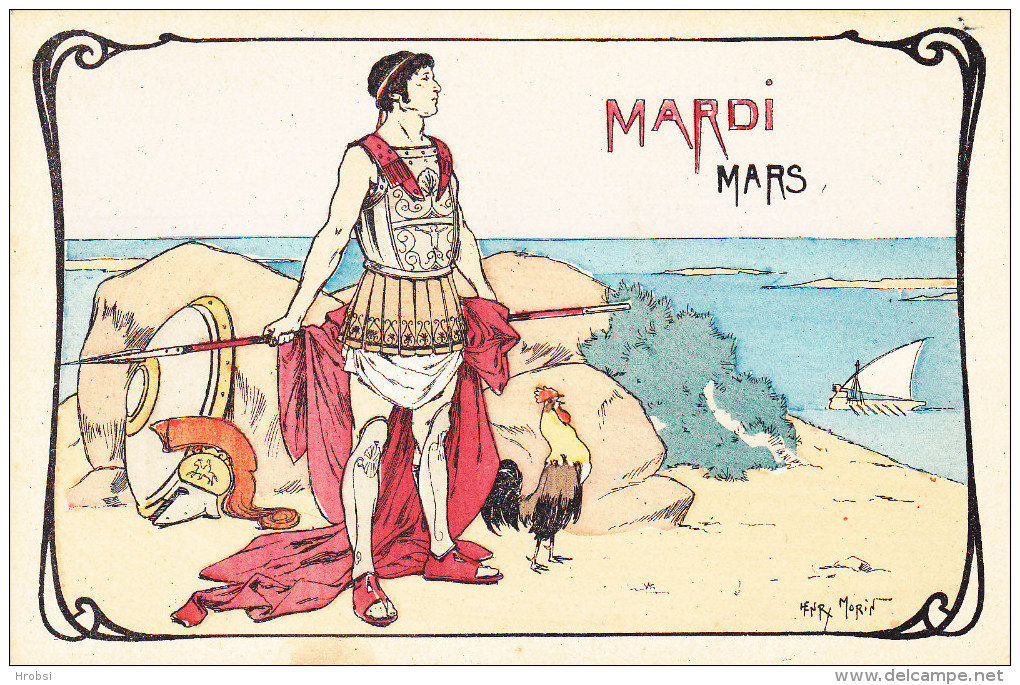 Illustrateur MORIN Henri,mois De Mars, Mardi, Gladiateur - Morin, Henri