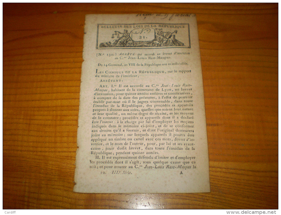 An VIII:Poudres & Salpêtre;salpêtriers Ambulants.Bons De Réquisition.Tableaux Circulaires "Panorama". Export Grains & Fa - Décrets & Lois