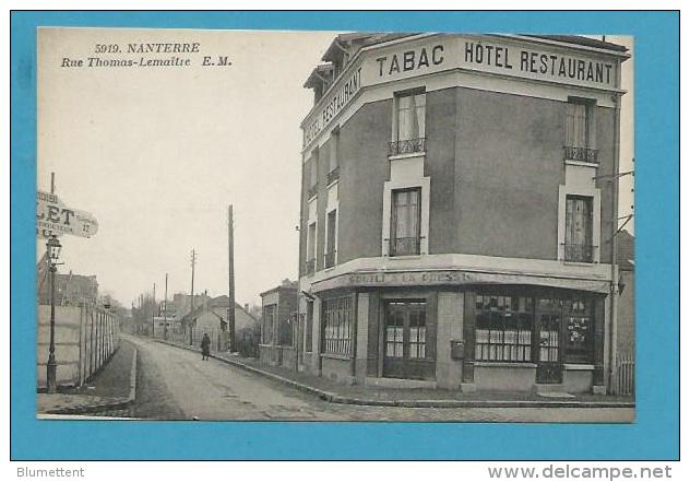 CPA 5919 - Hôtel Restaurant Tabac Rue Thomas-Lemaitre NANTERRE 92 - Nanterre