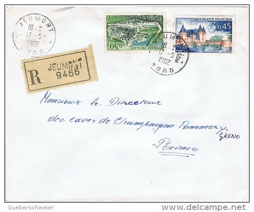 FRrec-L6 - FRANCE N° 1313-1314 Sur Lettre Recommandée De Jeumont Pour Reims - Lettres & Documents