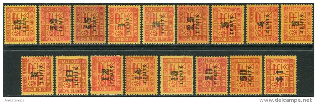 Indochine 1931/41. Michel #57/74 VF/MNH. Taxe (TS13) - Portomarken