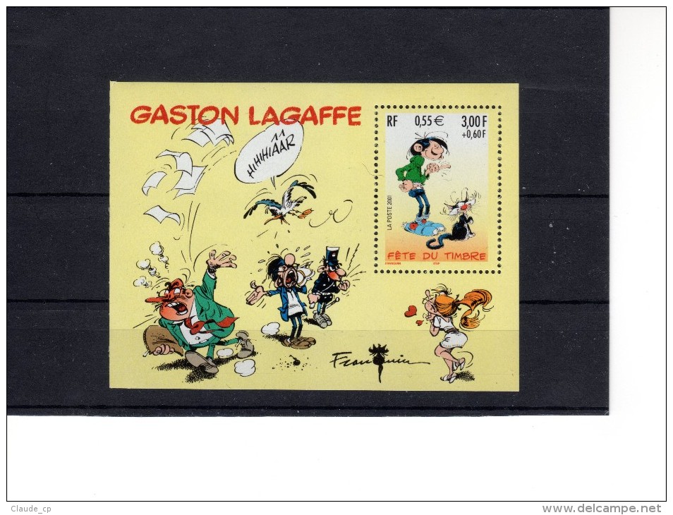 Bloc BF 34--Journée Du Timbre 2001-- Gaston Lagaffe - Mint/Hinged