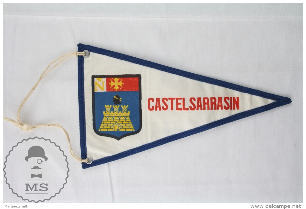 Vintage France - Castelsarrasin Cloth Pennant/ Flag/ Fanion - Otros & Sin Clasificación