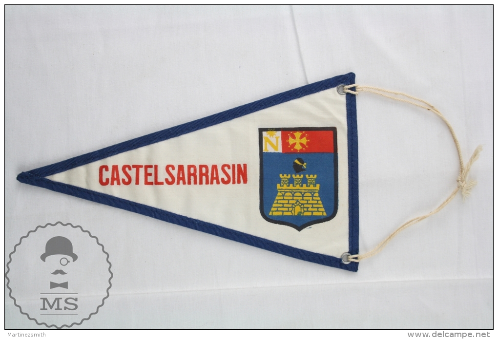 Vintage France - Castelsarrasin Cloth Pennant/ Flag/ Fanion - Otros & Sin Clasificación