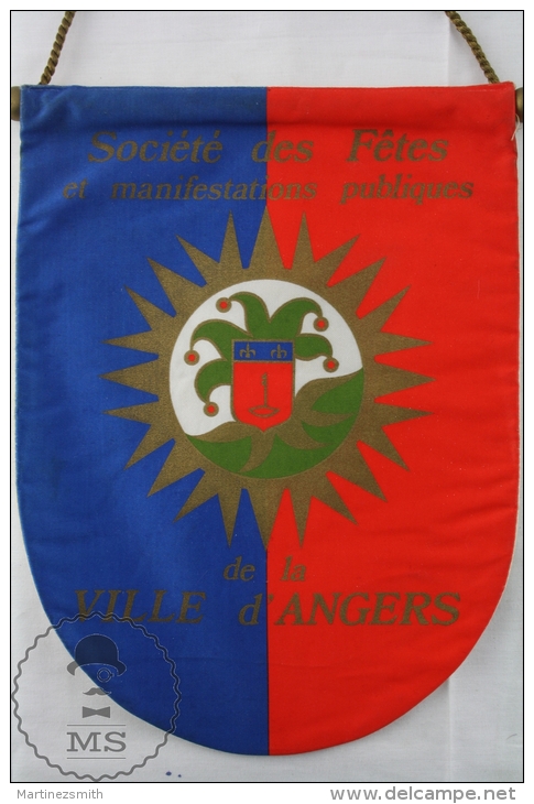 Vintage France - Société Des Fêtes Et Manifestations Publiques De La Ville D´Angers Cloth Pennant/ Flag/ Fanion - Otros & Sin Clasificación
