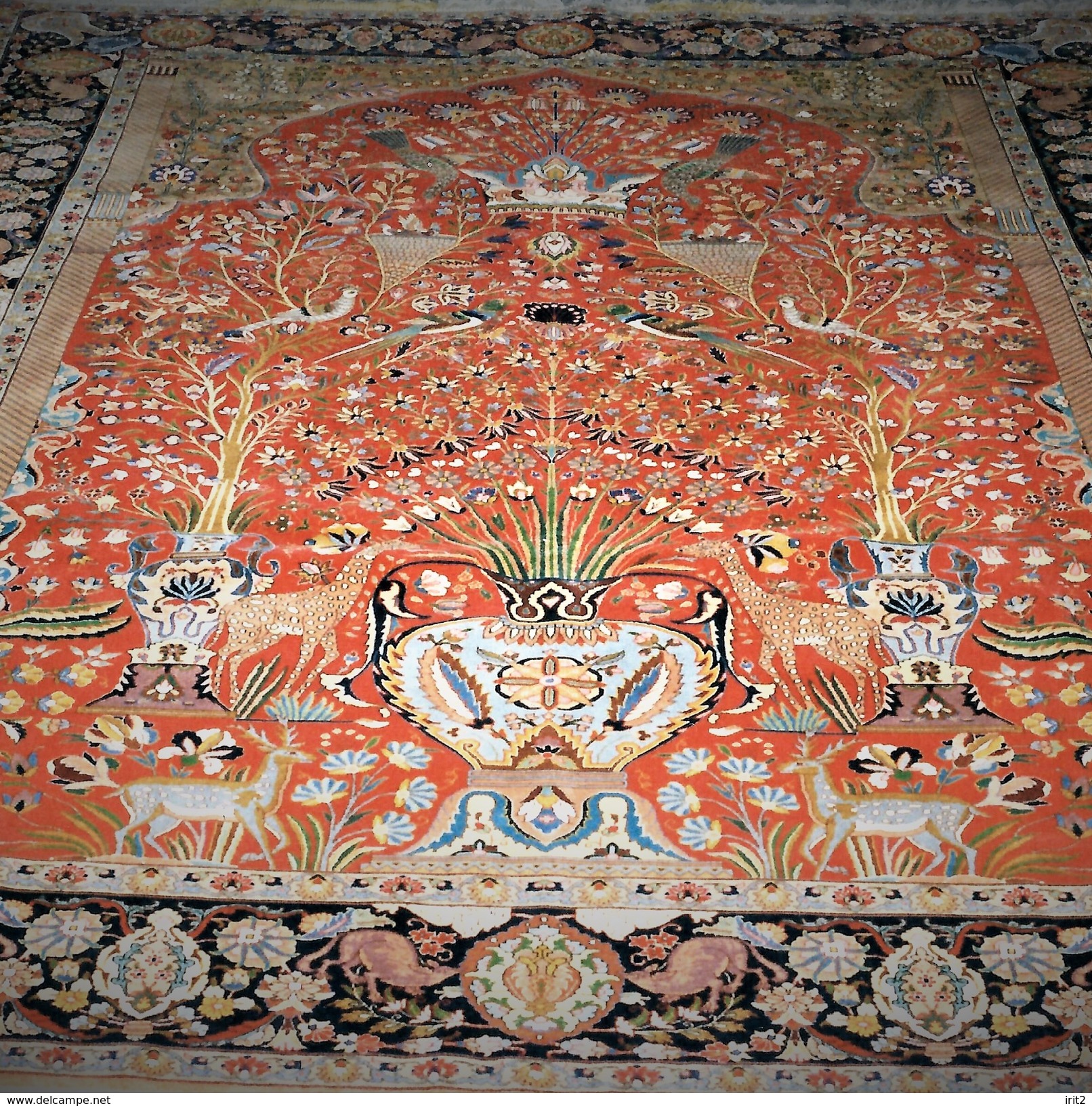 Antique Persian Persia Tabriz Carpet, Ghajar Dynasty Period Of 1900, The Only One, And Rare,PRIVATE COLLECTION - Tappeti & Tappezzeria