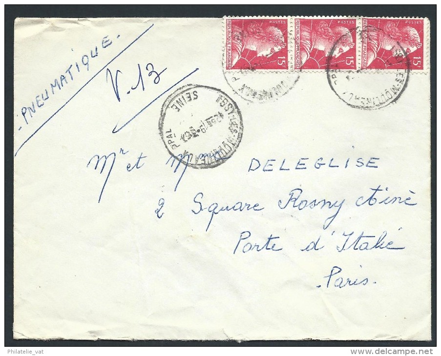 FRANCE - Enveloppe En Pneumatique De Paris En 1957 - Voir Scans - Lot  P14031 - Posttarife