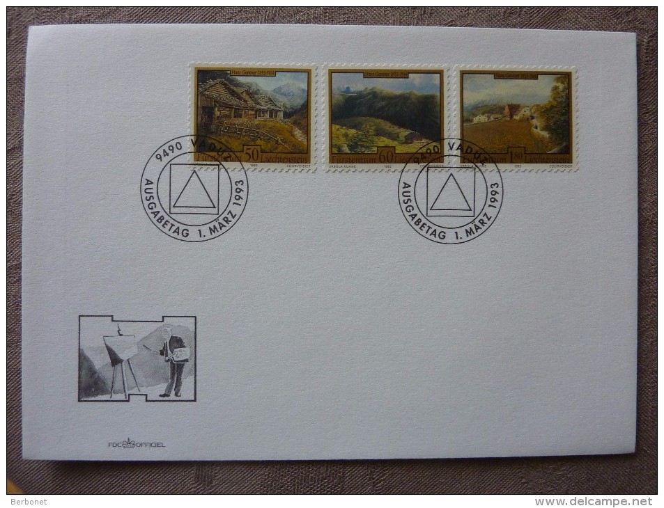 1993 FDC Ausgabetag Vaduz - Briefe U. Dokumente