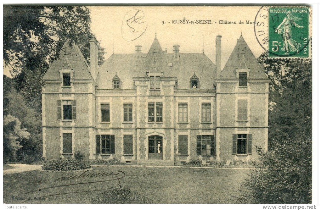 CPA 10 MUSSY SUR SEINE CHATEAU DE MUSSY 1910 - Mussy-sur-Seine