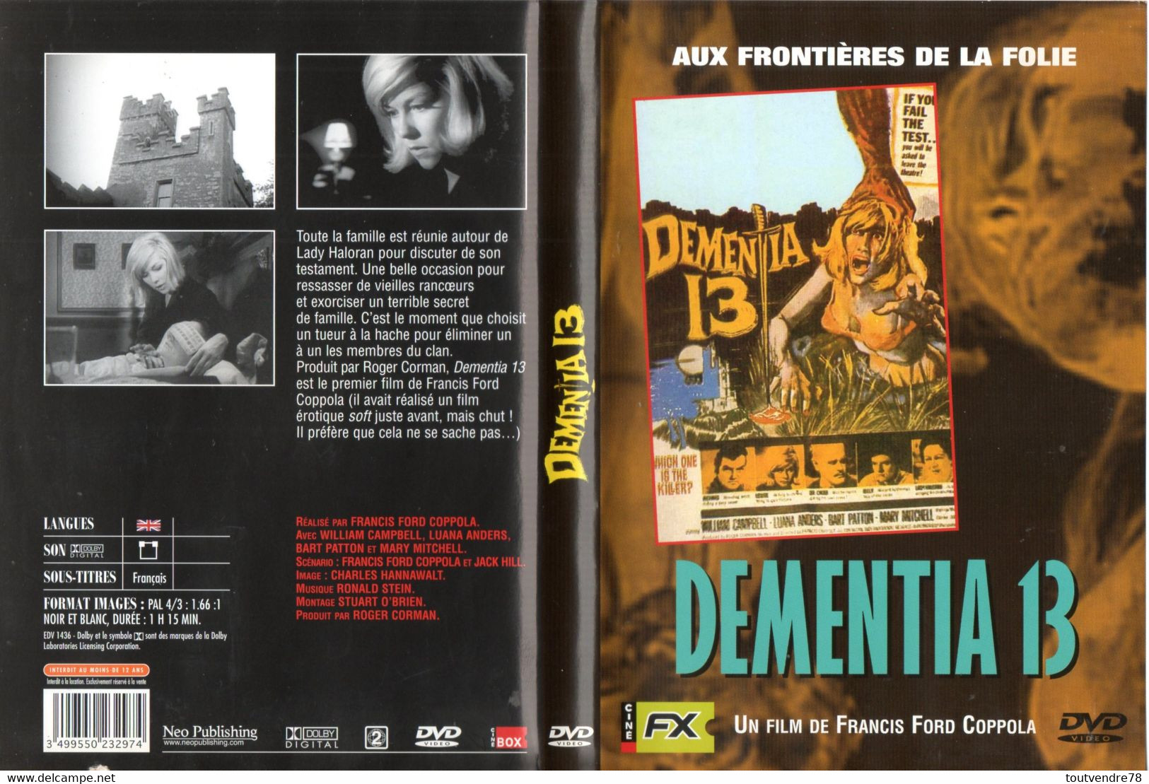 DVD031 / DEMENTIA 13 De Francis Ford Coppola - Horreur