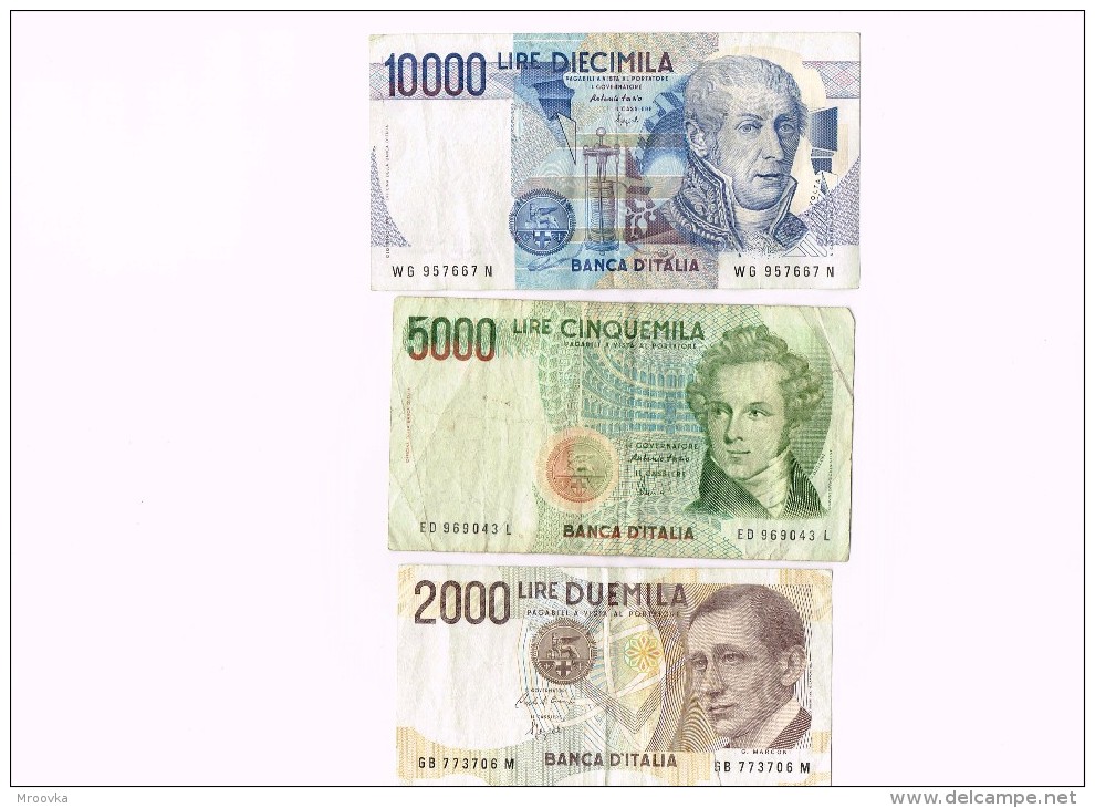 10000 Lire 1984, Italy -  5000 LIRE CINQUEMILA V.BELLINI 1985- 2000 LIRE DUEMILA  - Italia - Andere & Zonder Classificatie