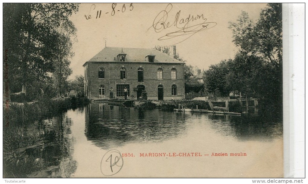 CPA10 MARIGNY LE CHATEL ANCIEN MOULIN 1903 - Autres & Non Classés