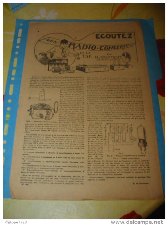 Les Radios Concerts Et La T.S.F Journal Pierrot Lot 5 Feuilles - Other & Unclassified