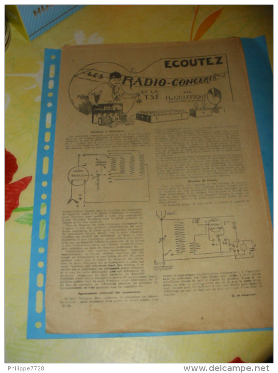 Les Radios Concerts Et La T.S.F Journal Pierrot Lot 5 Feuilles - Sonstige & Ohne Zuordnung