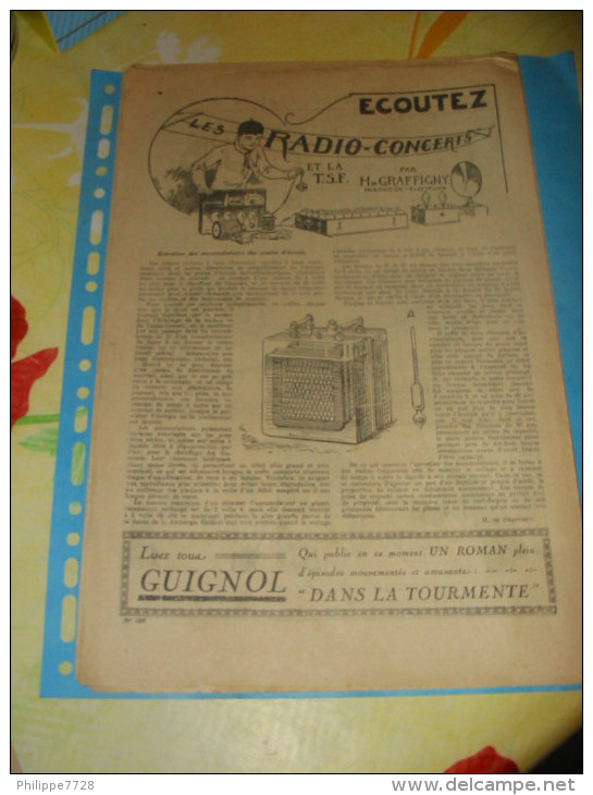 Les Radios Concerts Et La T.S.F Journal Pierrot Lot 5 Feuilles - Sonstige & Ohne Zuordnung