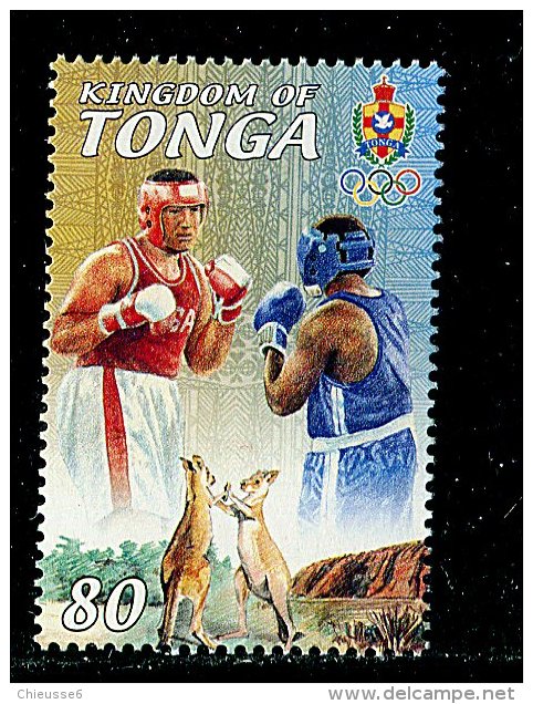 (cl. 3 - P10) Tonga ** N° 1168 (ref. Michel Au Dos) - Sport : Boxe. Le Kangourou  - - Tonga (1970-...)