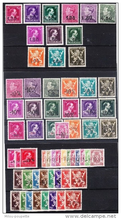 TIMBRES BELGIQUE 724 X/W** + 724 A/P** + 724 Q** + 724 RTS** + 724a/vv** - 1946 -10 %