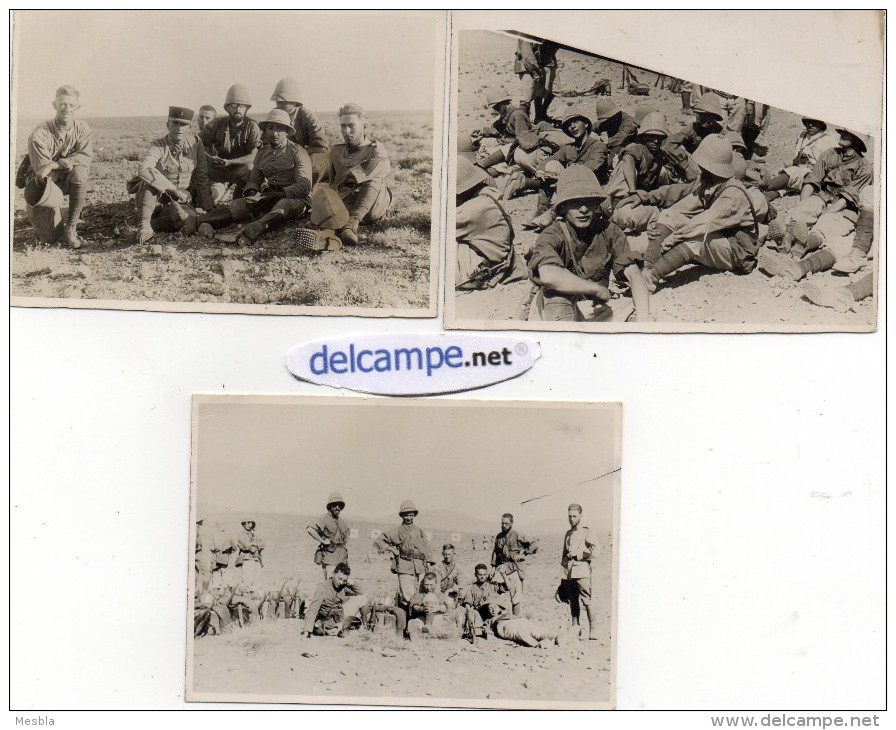 3  PHOTOS  De MILITAIRES  -  KATANA  - SYRIE  1932     ( Cartes Photos Découpées) - Guerre, Militaire