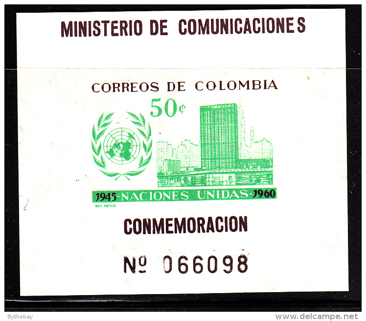 Columbia MNH Scott #725 50c UN Headquarters, Emblem - 15th Anniversary United Nations - Colombie