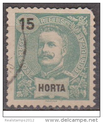 HORTA (Açores) - 1898-1905,  D. Carlos I. Novas Cores E Valores.  15 R.    D. 11 3/4 X 12  (o)  MUNDIFIL  Nº 27 - Horta