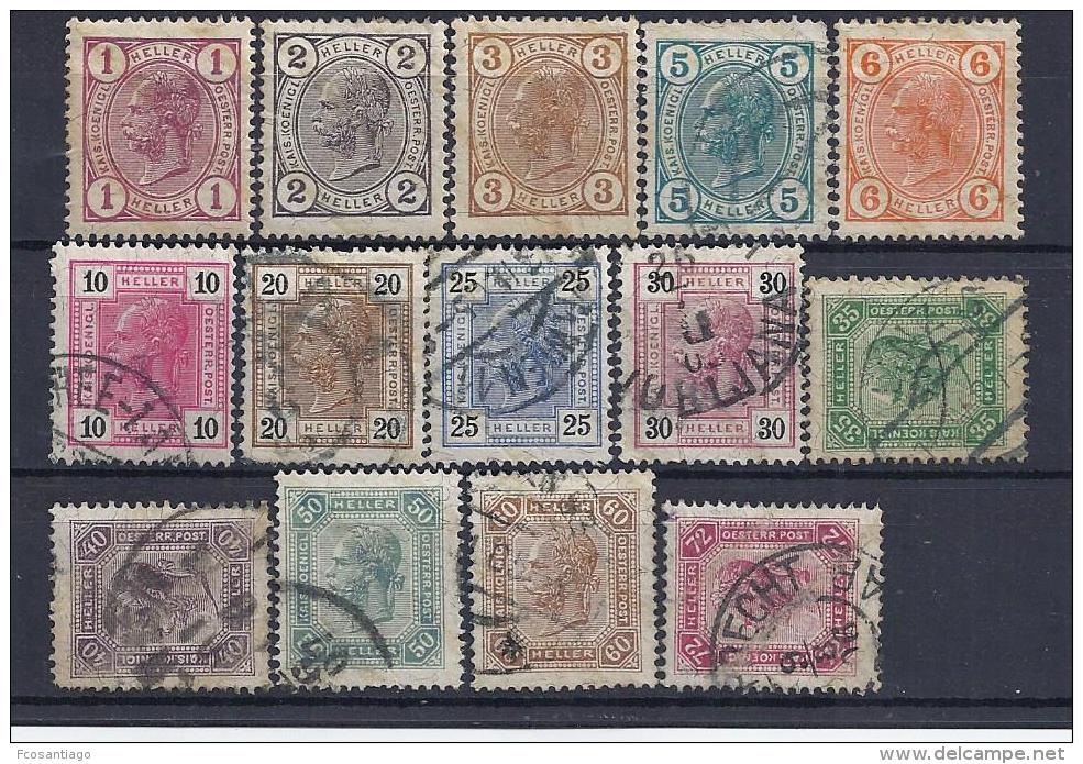 AUSTRIA / 1904 - Yvert # 81/94* Precio Cat &euro;30.00 - Usados