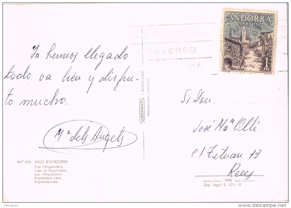 15965. Postal ANDORRA Española 1968. Lago Engolasters - Covers & Documents