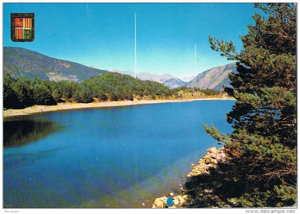 15965. Postal ANDORRA Española 1968. Lago Engolasters - Lettres & Documents