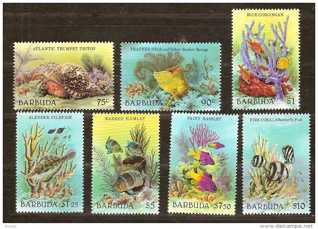 Barbuda 1987 Yvertnr 899-905 *** MNH Cote 38 Euro Faune Marine Poissons Hautes Valeurs - Antigua Et Barbuda (1981-...)