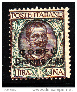 Corfu MH Scott #N13 2.40d Surcharge On 1 L Italian Postage Stamp - Corfù