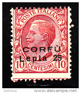 Corfu MH Scott #N9 25 L Surcharge On 10c Italian Postage Stamp - Corfou