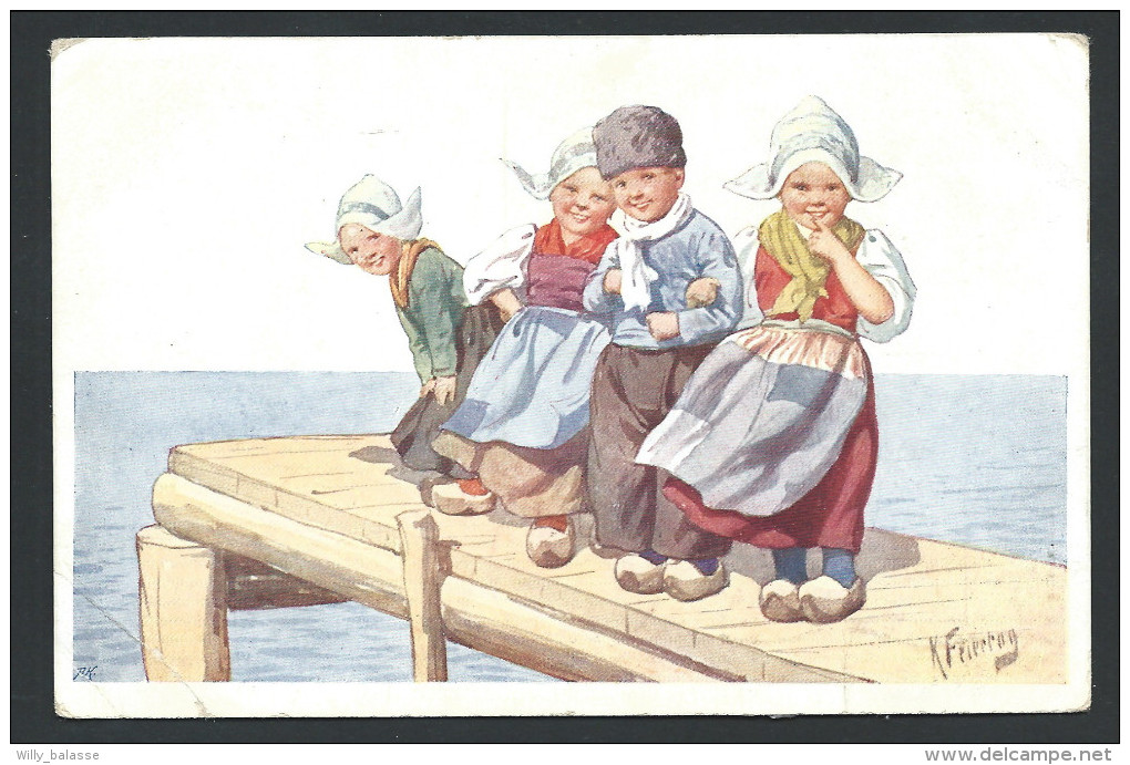 CPA Fantaisie - Illustrateur KARL FEIERTAG - Enfant - Hollande - Hollandais - 1912 - B.K.W.I. 692-6 // - Feiertag, Karl