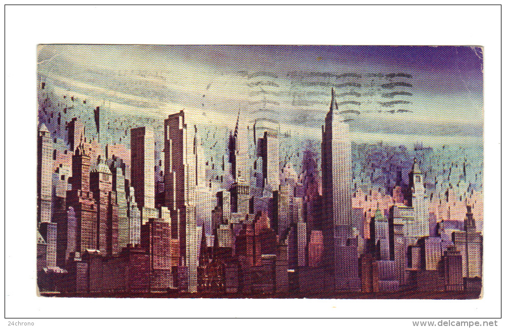 Etats Unis: New York, A Penciled Radiance Etches A Golden Pattern On The Mist (15-3885) - Multi-vues, Vues Panoramiques