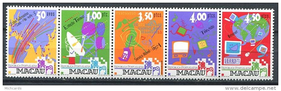 154 MACAO 1999 - Communication Satellite Radio TV (Yvert 950/54) Neuf ** (MNH) Sans Trace De Charniere - Neufs