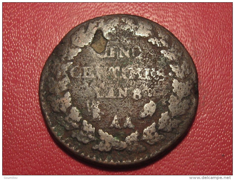 7399 France - 5 Centimes An 8/5, AA Metz Sur BB Strasbourg Dupré - 1795-1799 Direttorio