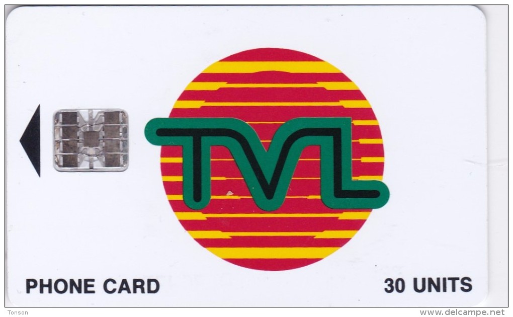 Vanuatu, VAN-T-14b, Tvl Logo 30, Cm: Sc7,  Red Batch Number, 2 Scans. - Vanuatu