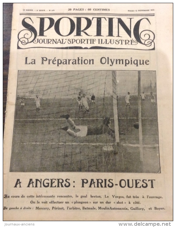 1922 LA PRÉPARATION OLYMPIQUE - RUGBY - BOXE LE BLANC ET LE NOIR - SIX JOURS DE NEW YORK - HOCKEY SUR GLACE - SPORTING - Andere & Zonder Classificatie