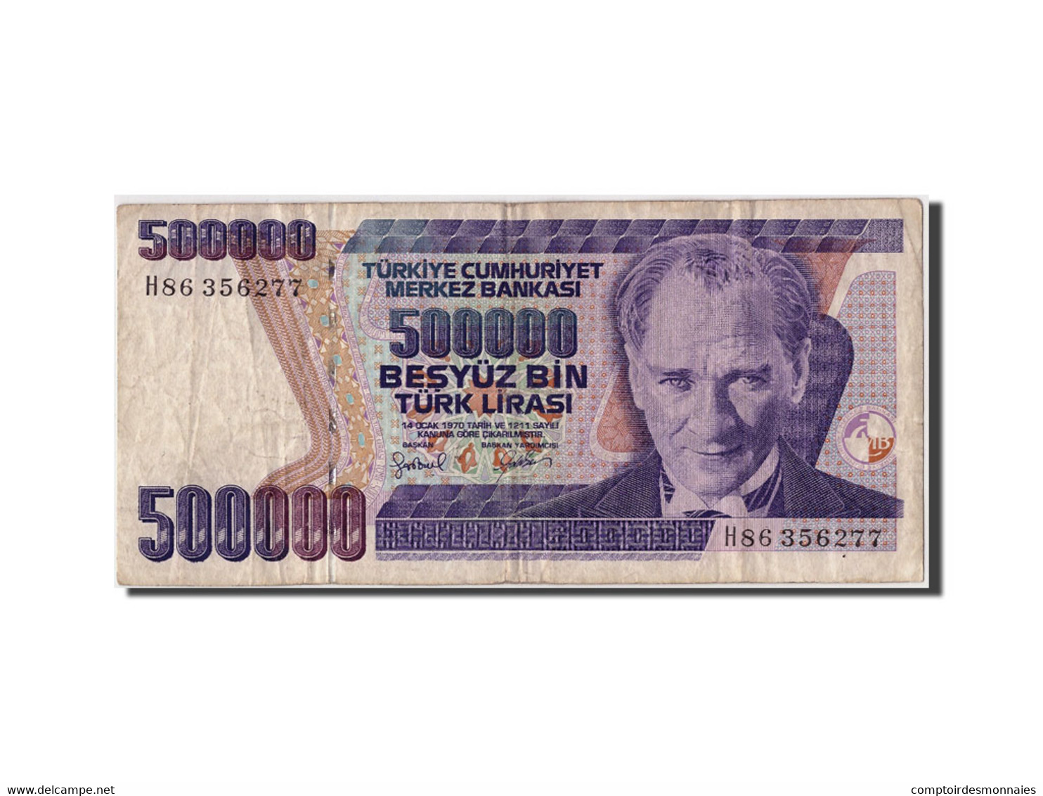 Billet, Turquie, 500,000 Lira, L.1970 (1998), Undated, KM:212, TB - Turquia