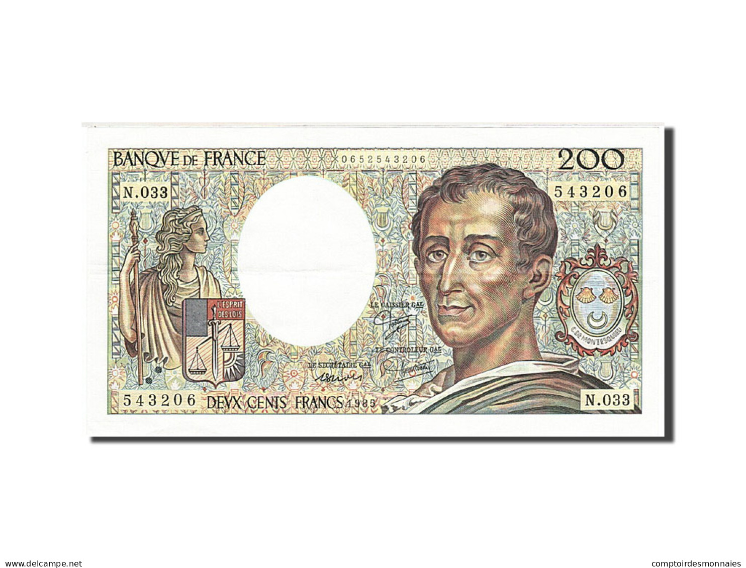Billet, France, 200 Francs, 1981, 1985, TTB, Fayette:70.5, KM:155a - 200 F 1981-1994 ''Montesquieu''